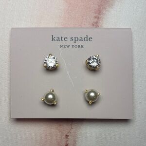 Kate Spade Crystal and Pearl Stud Earrings